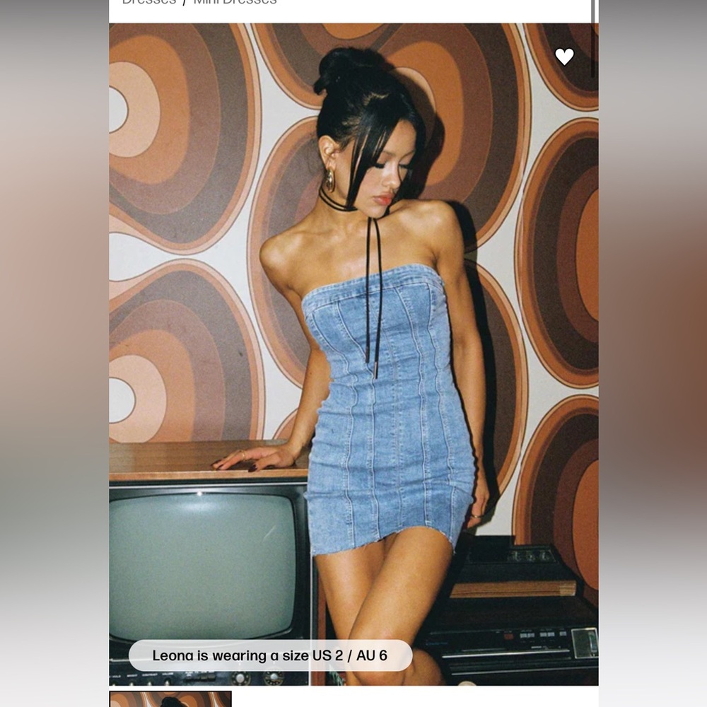 Princess Polly “houser” strapless denim dress